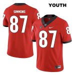 Youth Georgia Bulldogs NCAA #87 Tyler Simmons Nike Stitched Red Legend Authentic College Football Jersey RQV6554PI